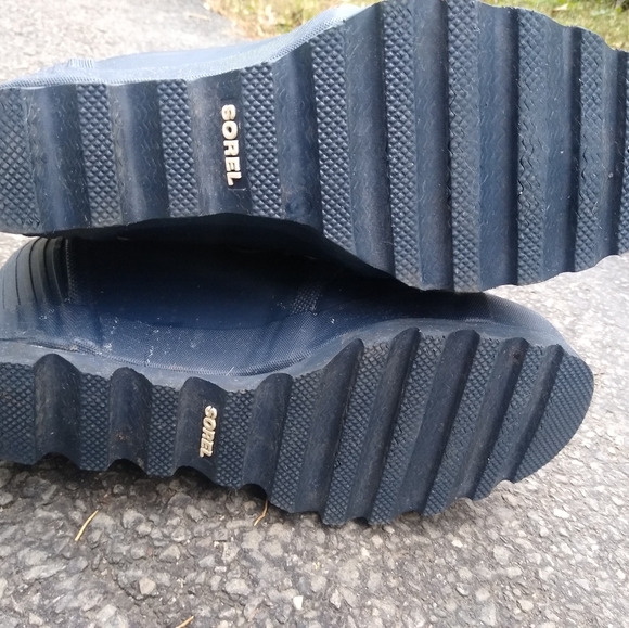 Sorel Joan Rain Wedge Booties Boots Blue Lace Up - Picture 7 of 10